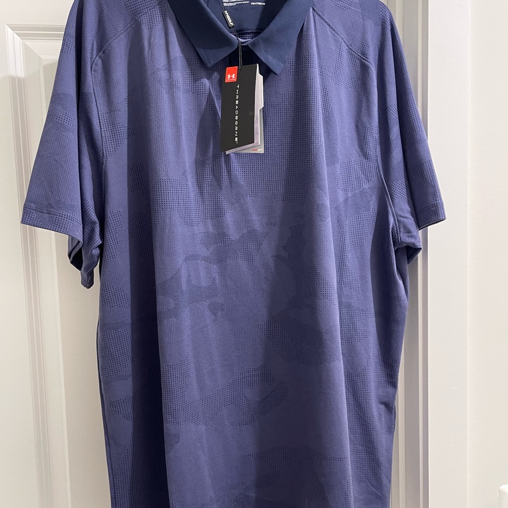 NWT Under Armour Golf Polo Men’s Size XXL Threadborne Heat Gear Camo Microthread